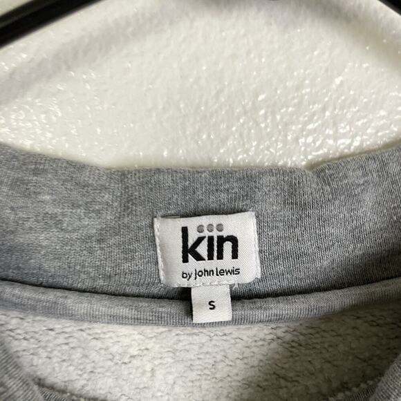 Kin by John Lewis Sweatshirt Gray Womens Small Pullover Crop Drawstring Tie - Picture 7 of 11